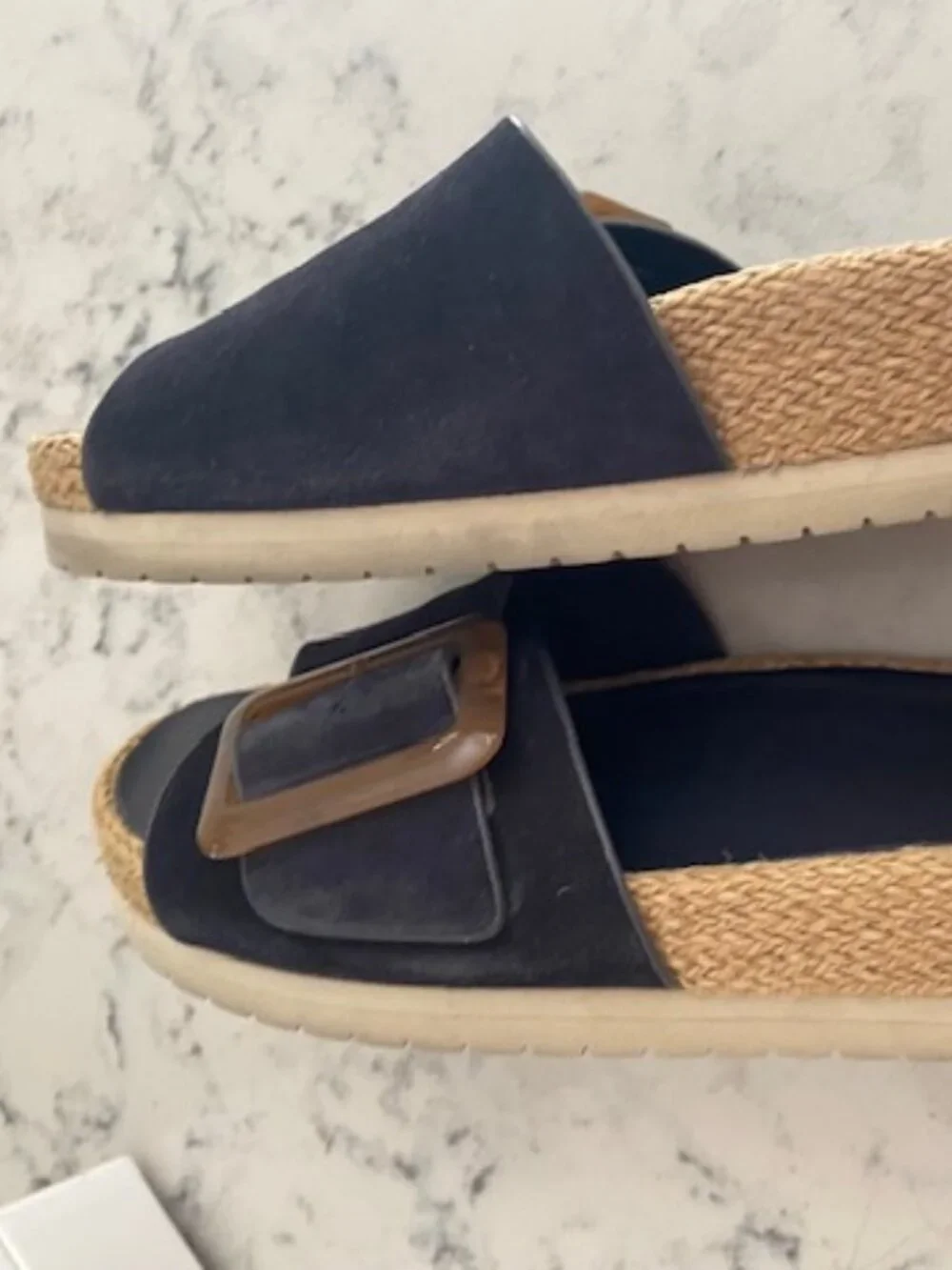 Vince Grant Coastal navy slide sandal 7B